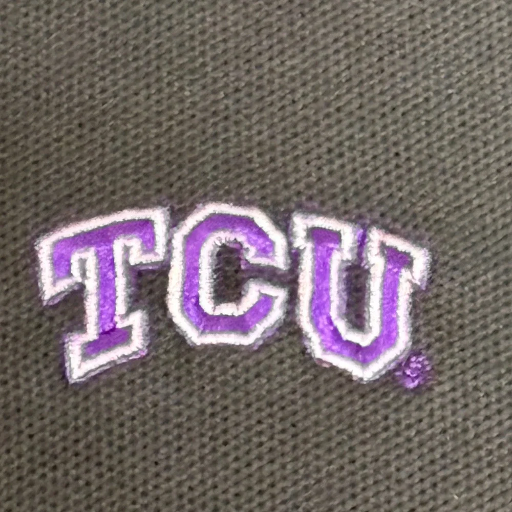 Tommy Bahama TCU Horned Frogs Polo Shirt Mens Medium Gray Short Sleeve NCAA Golf